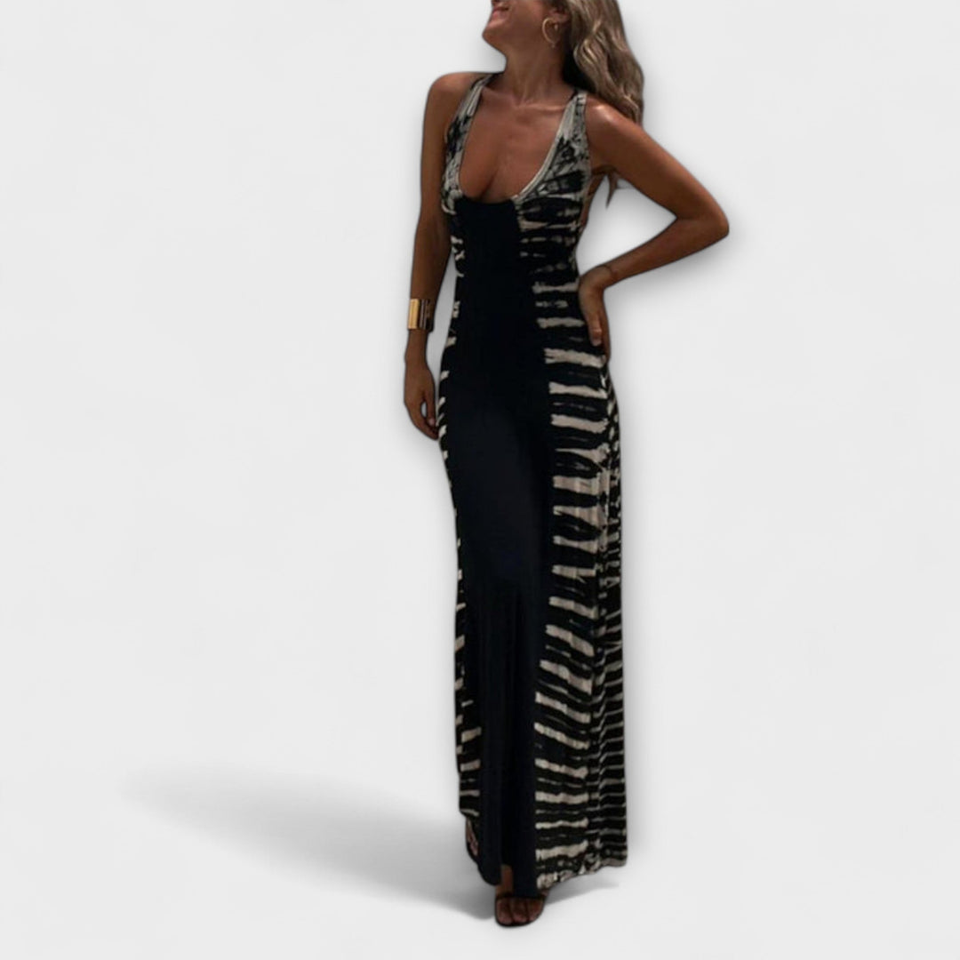 Maxi Dress with Starry Sky Tie-Dye