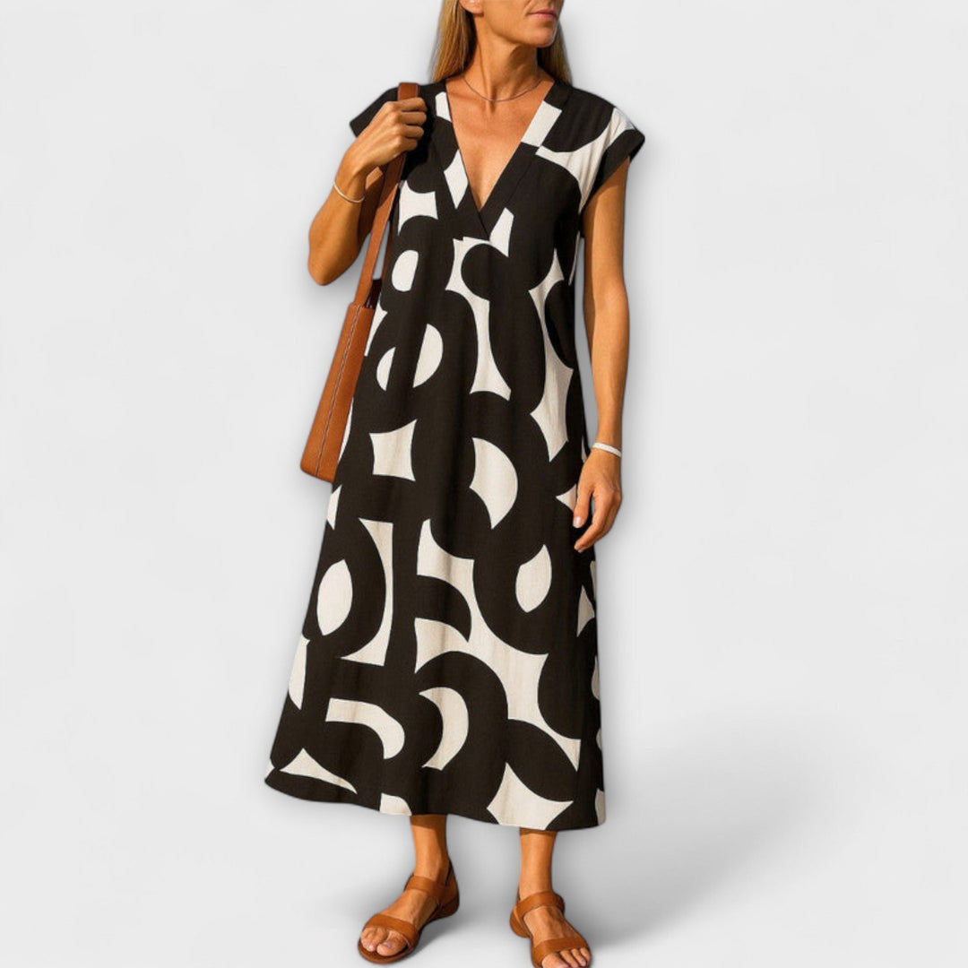 Lightweight Dress with V-Neck