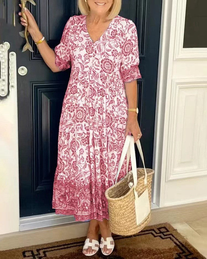 Graceful V-Neck Floral