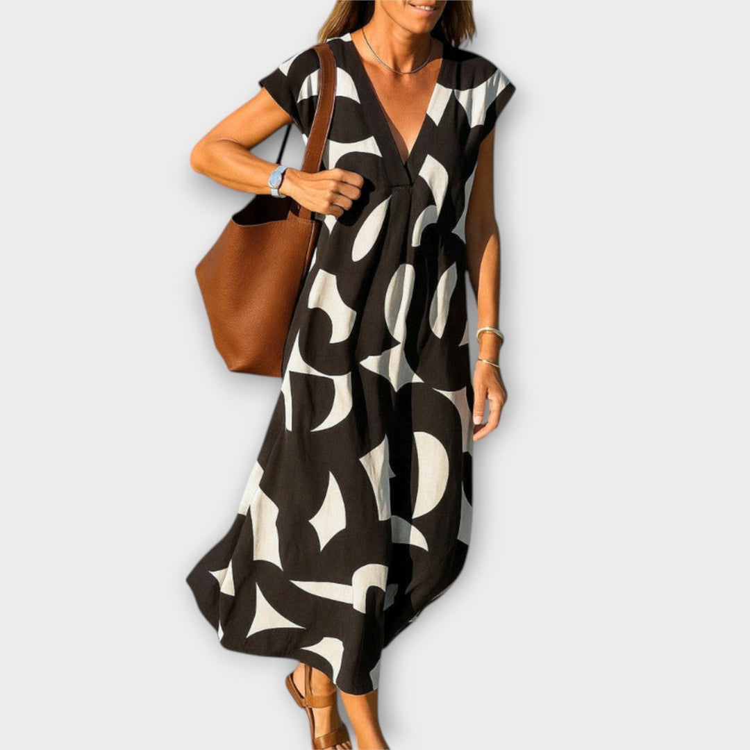 Lightweight Dress with V-Neck