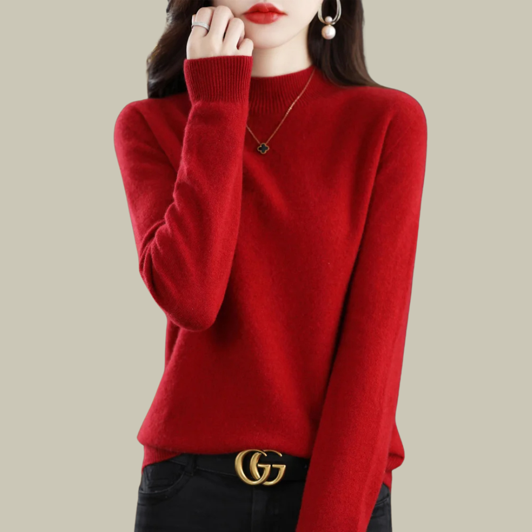 Ivy | Women’s High Neck Slim Fit Merino Wool Sweaters