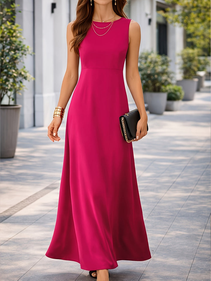 Women's Maxi Round Neck Sleeveless Dress