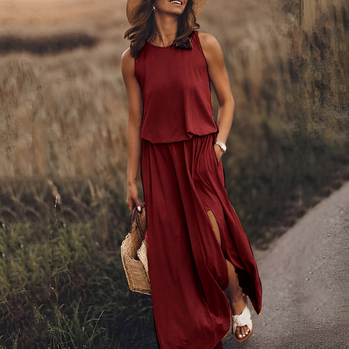Women's Round Neck Summer Dress | Maxi