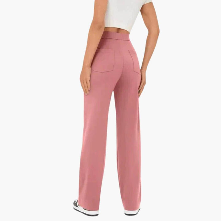 High Waist Palazzo Pants for Women with Button Placket – Stylish & Comfortable