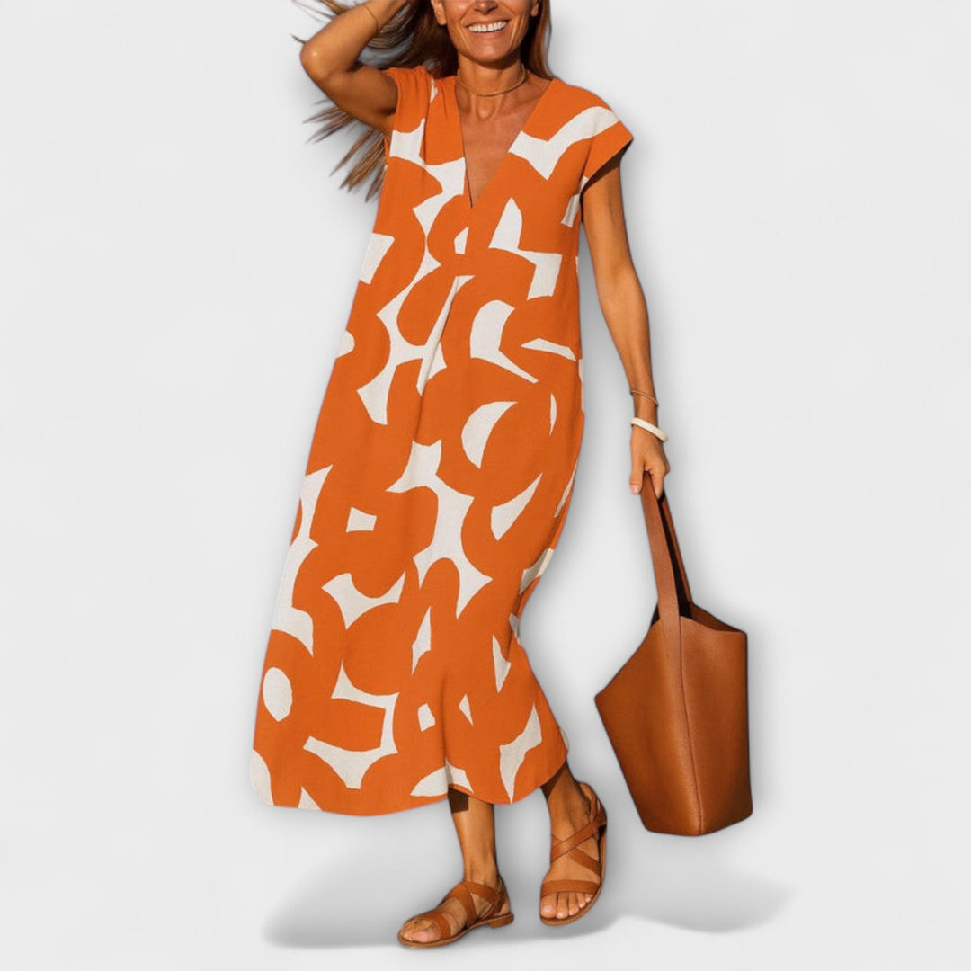 Lightweight Dress with V-Neck