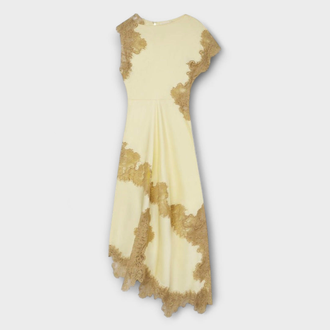 Maxi Dress with Satin and Lace Accents