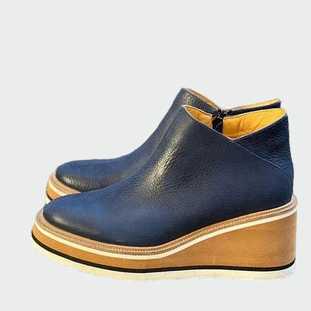 Cozy Everyday Leather Wedge Boots