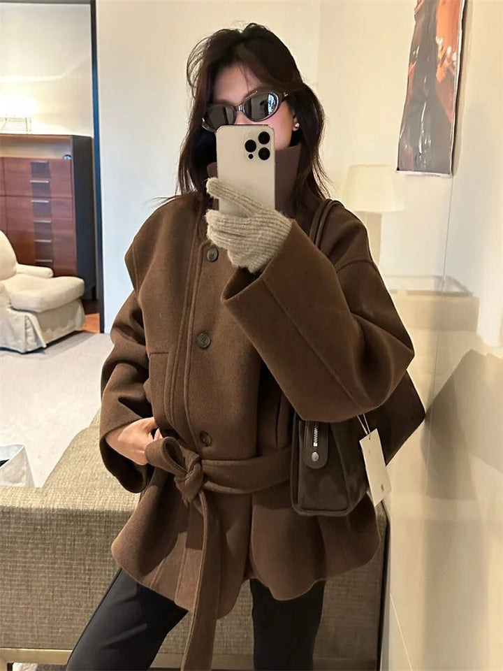 Amelia | Women’s Winter Textured High Collar Coat