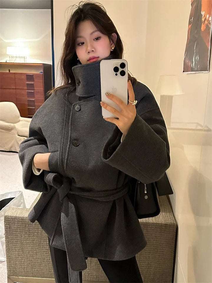 Amelia | Women’s Winter Textured High Collar Coat
