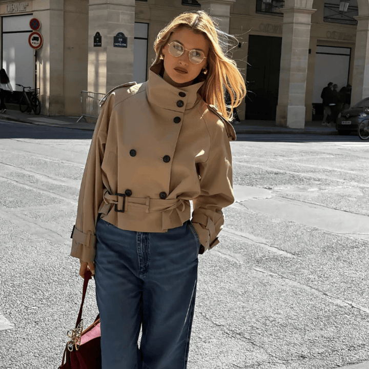 Addison | Women’s Winter Belted Cropped Trench Coat