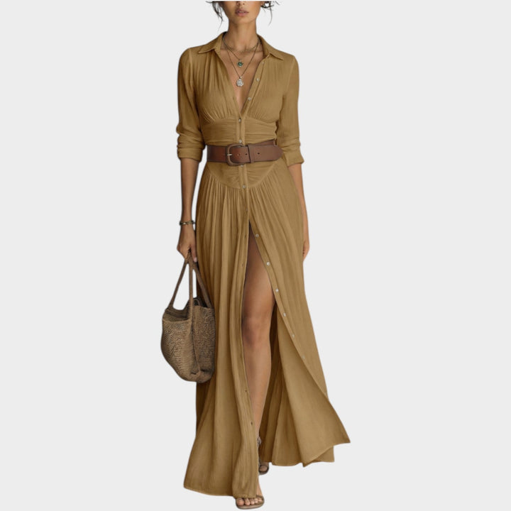Button-Down Maxi Shirt Dress
