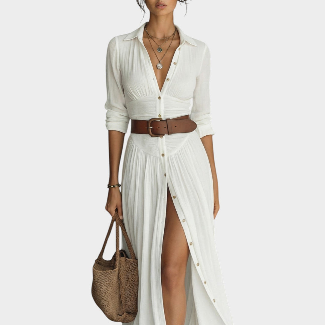 Button-Down Maxi Shirt Dress
