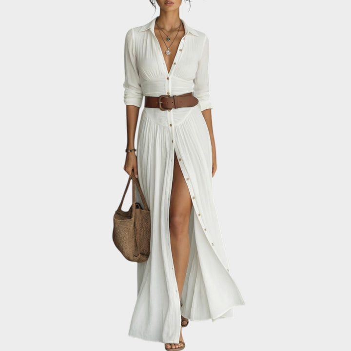 Button-Down Maxi Shirt Dress