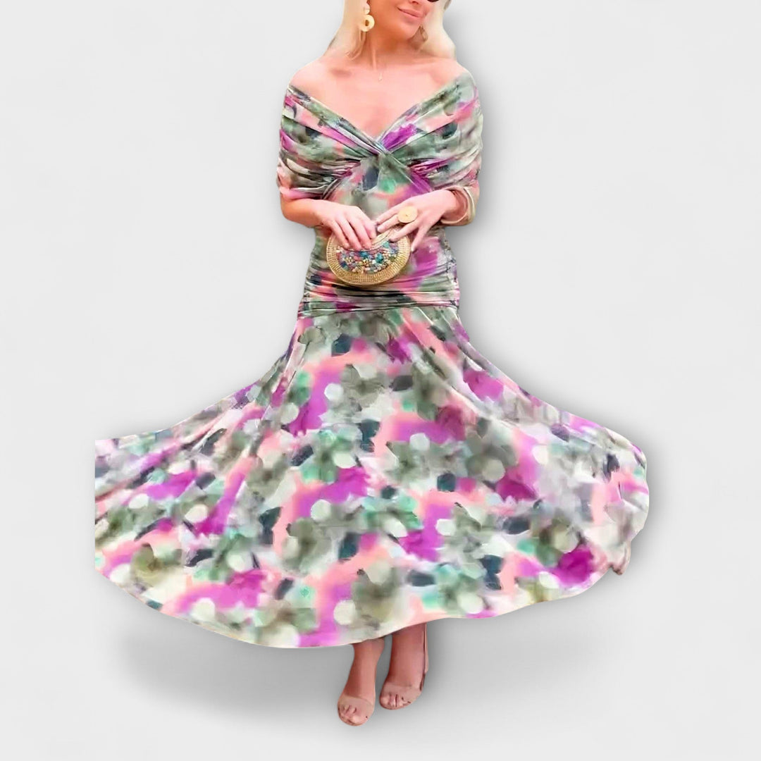 Stylish V-Neck Maxi Dress