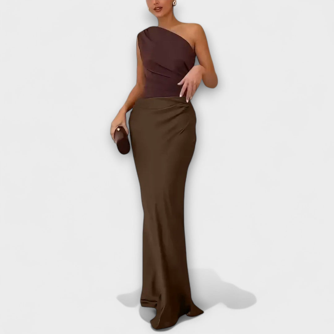 Maxi Dress with One Shoulder