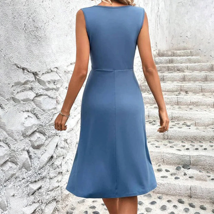 Women's Wrap V Neck Sleeveless Floral Dress | Mini