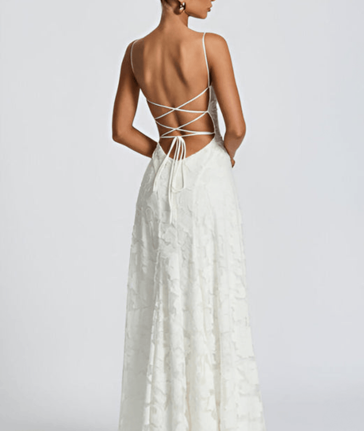 Women's Sphagetti Sleeves Wedding Guest Dress | Maxi