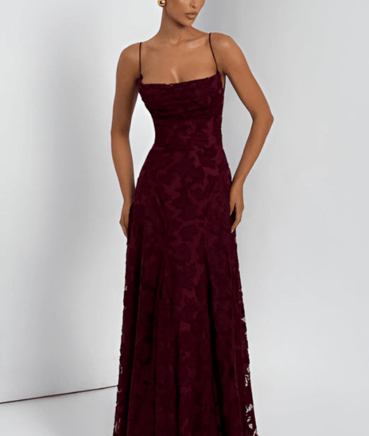 Women's Sphagetti Sleeves Wedding Guest Dress | Maxi