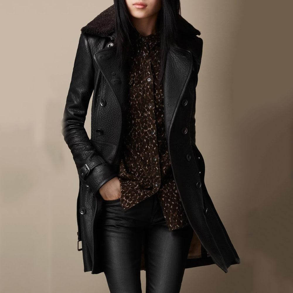 Eva | Women’s Double-Breasted Belted Longline Coat