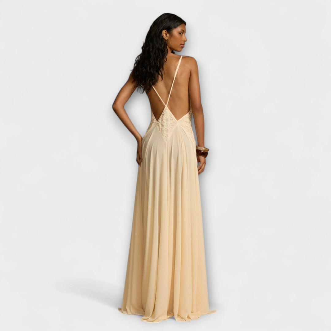 Maxi Dress with Deep V-Neck