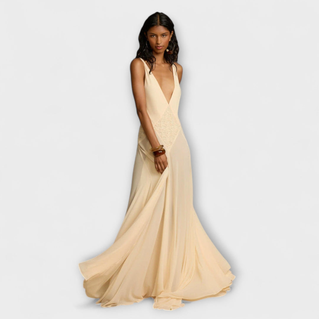 Maxi Dress with Deep V-Neck