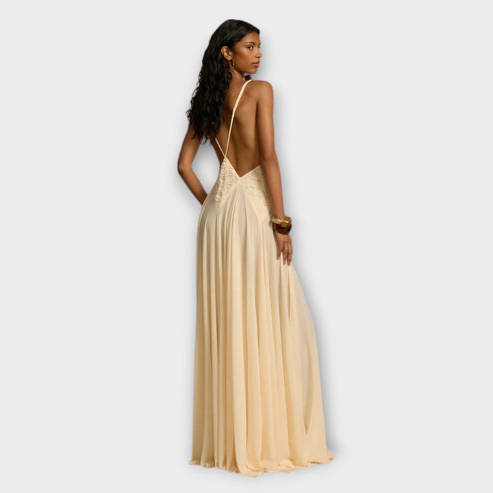 Maxi Dress with Deep V-Neck