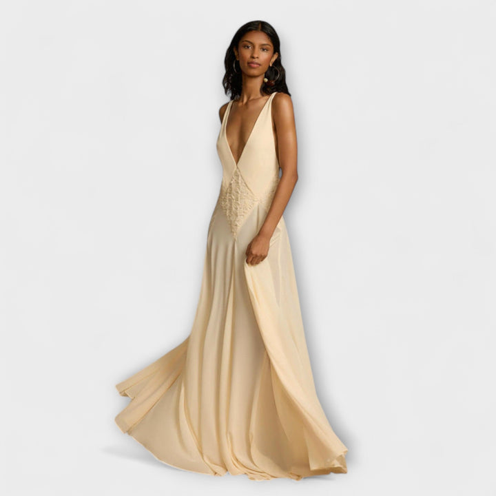 Maxi Dress with Deep V-Neck