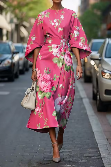 Women's Multicolor Floral Dress | Midi