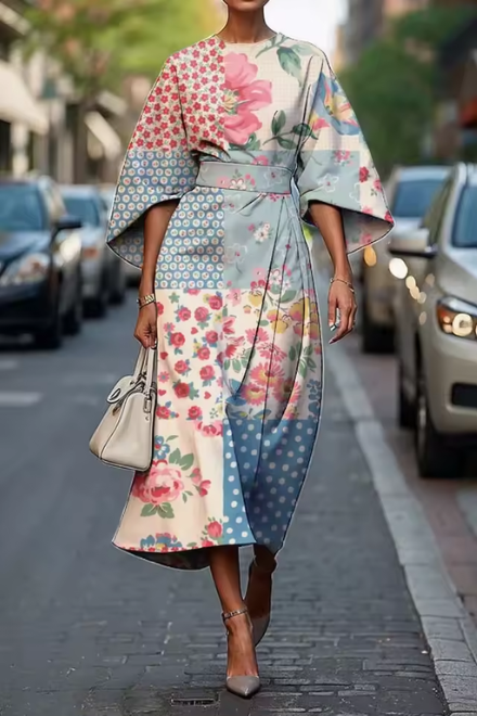 Women's Multicolor Floral Dress | Midi