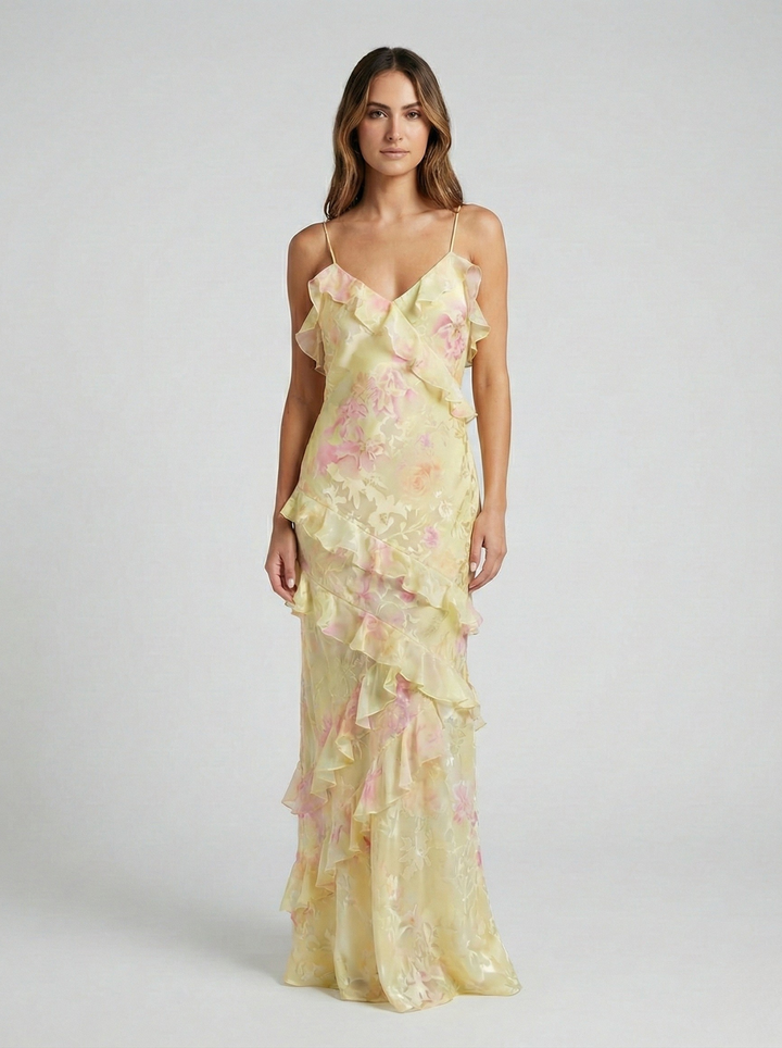 Luna’s Ethereal Flow Ruffle Maxi Dress