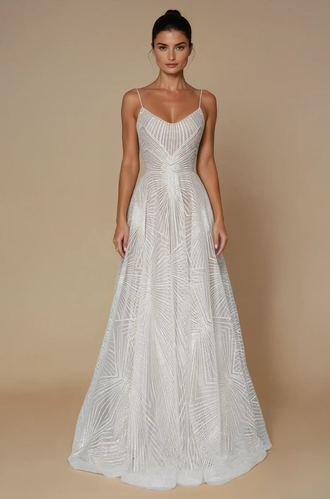 Women's Spaghetti Strap Sweetheart Neckline Wedding Guest Dress