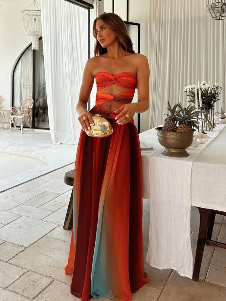 Women's Sleeveless Hollow-Out Summer Dress | Maxi