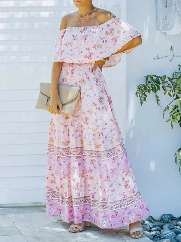 Women's Off Shoulder Mexican Style Summer Dress | Maxi