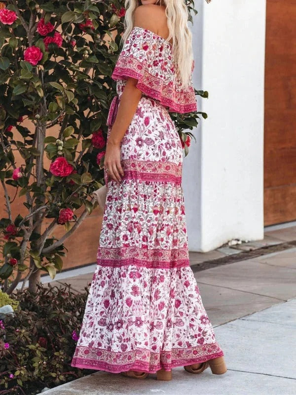 Women's Off Shoulder Mexican Style Summer Dress | Maxi