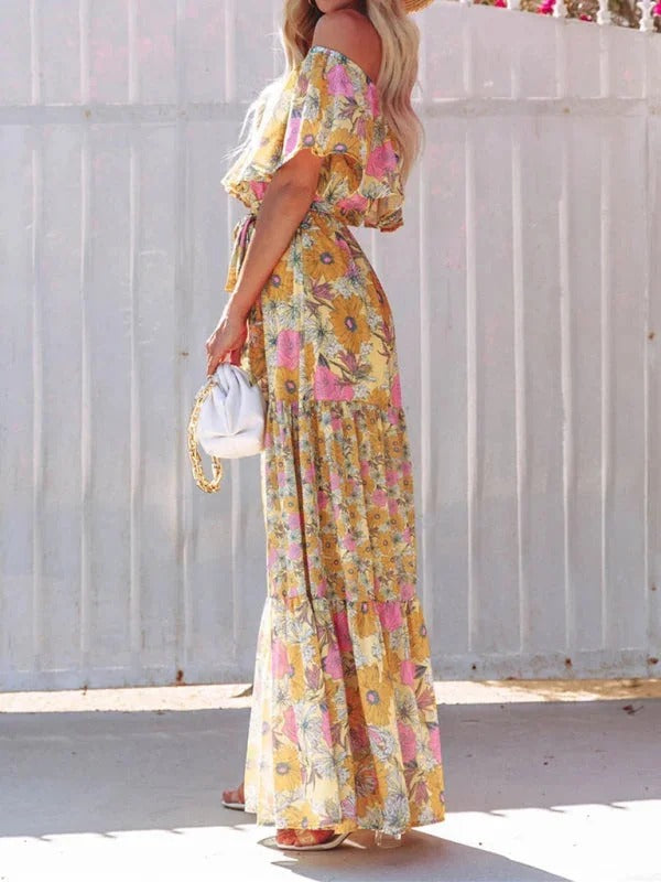 Women's Off Shoulder Mexican Style Summer Dress | Maxi