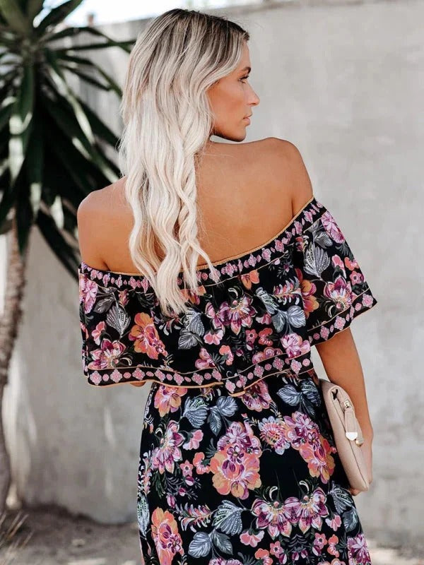 Women's Off Shoulder Mexican Style Summer Dress | Maxi