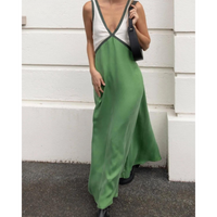Women's Sleeveless V-Neck A-Line Wedding Guest Dress | Maxi