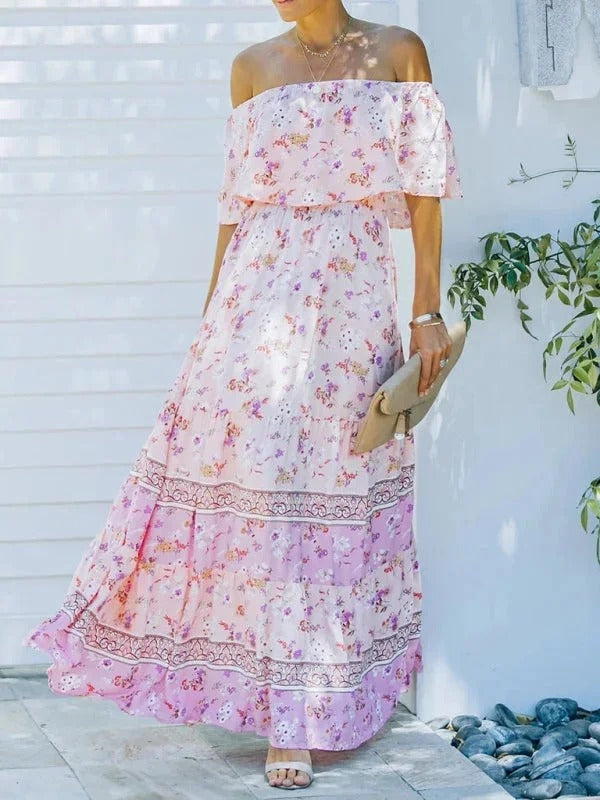 Women's Off Shoulder Mexican Style Summer Dress | Maxi