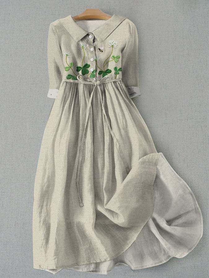 Women's Vintage Embroidered Dress | Midi