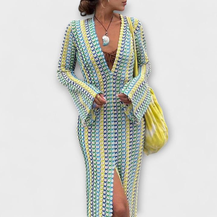 Maxi Dress with V-Neck and Vacation Flair