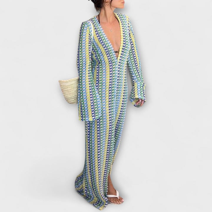 Maxi Dress with V-Neck and Vacation Flair