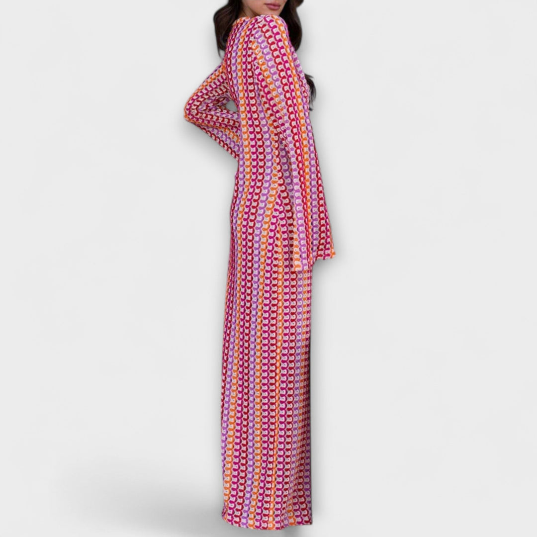 Maxi Dress with V-Neck and Vacation Flair