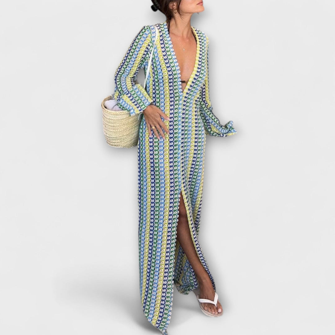 Maxi Dress with V-Neck and Vacation Flair