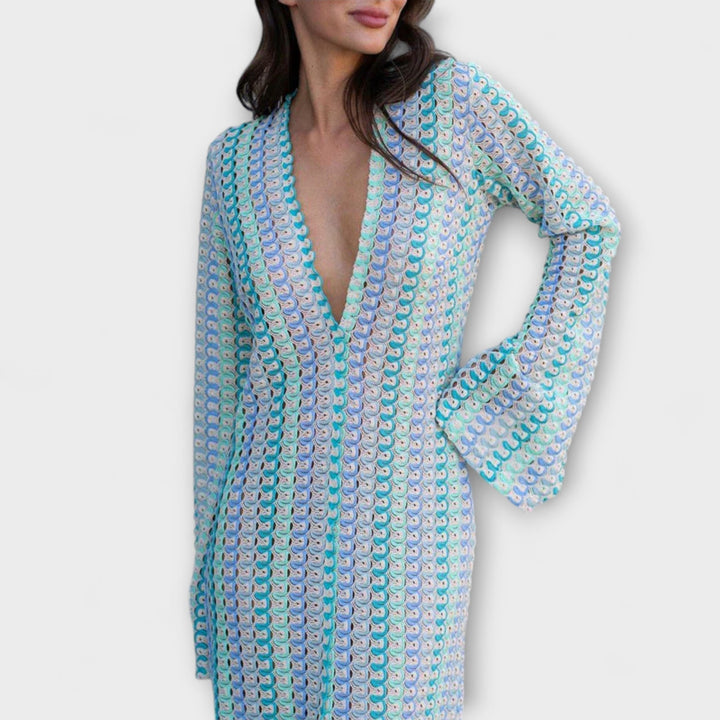 Maxi Dress with V-Neck and Vacation Flair