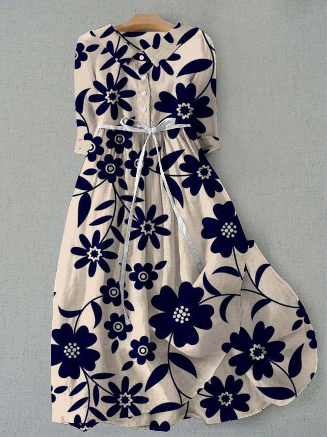 Women's Casual Floral Printed Dress | Midi