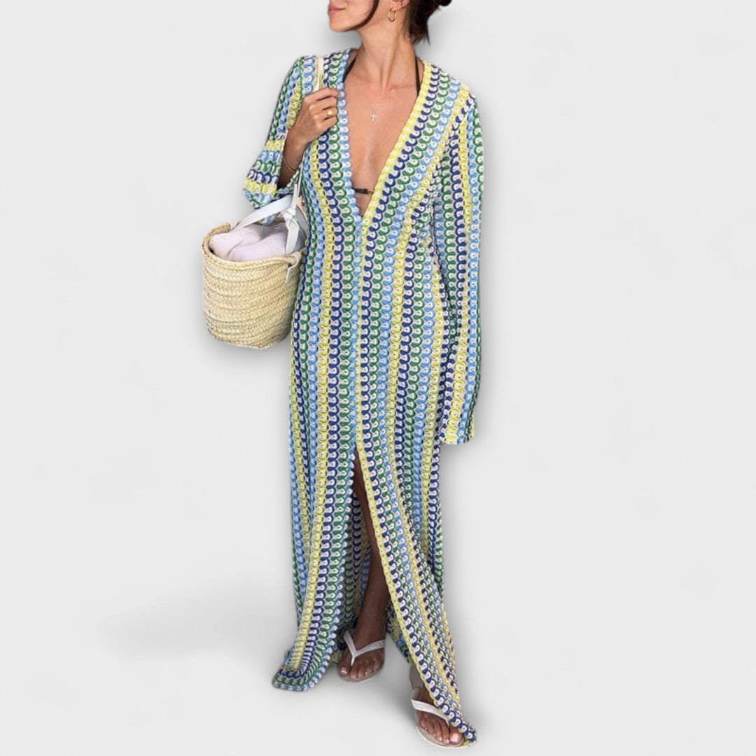Maxi Dress with V-Neck and Vacation Flair