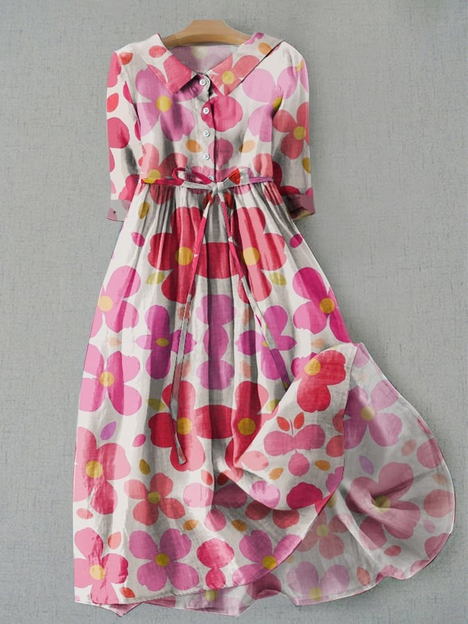 Women's Classic Floral Print Dress | Midi