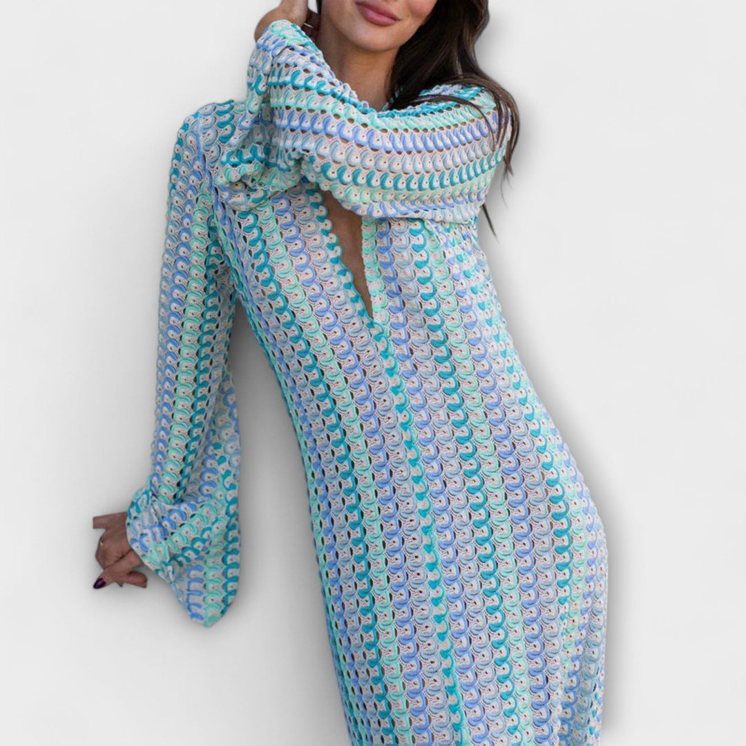 Maxi Dress with V-Neck and Vacation Flair