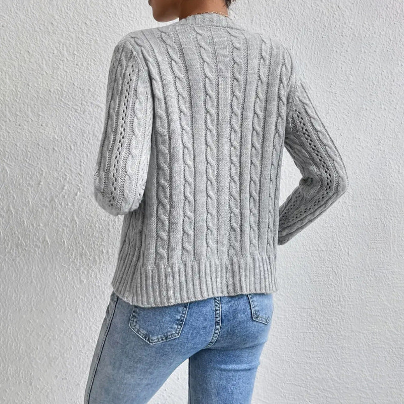 Amelia | Warm Cable Knit Cardigan with Buttons for Women