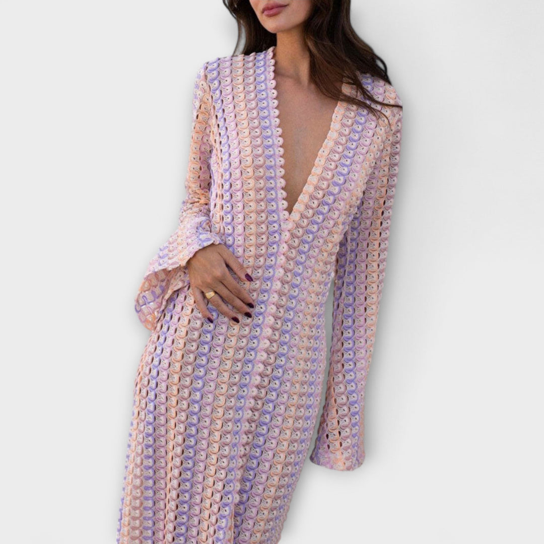 Maxi Dress with V-Neck and Vacation Flair